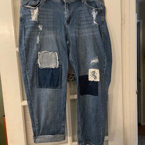 Lane Bryant Lace & Patch Jeans